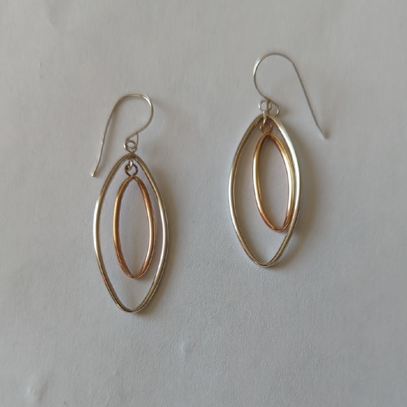 14k White And Rose Gold Earrings